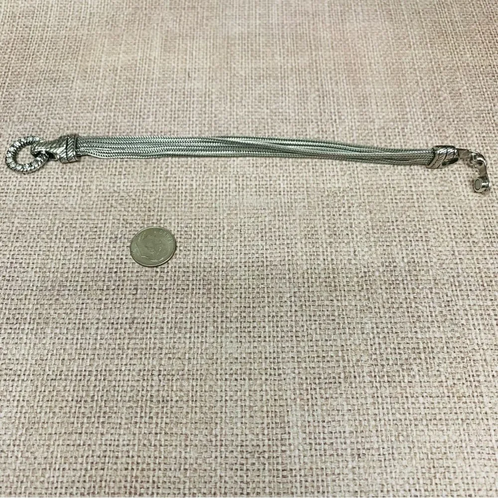 Silver Muti‎ Snake Chain Magnetic Clasp Bracelet